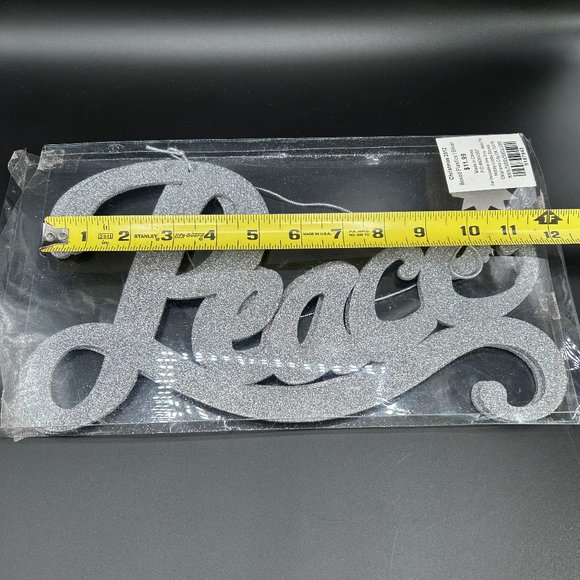 Hobby Lobby Silver Glitter Peace Sign Door Wall Christmas 2012 Set of 2 - Picture 5 of 8